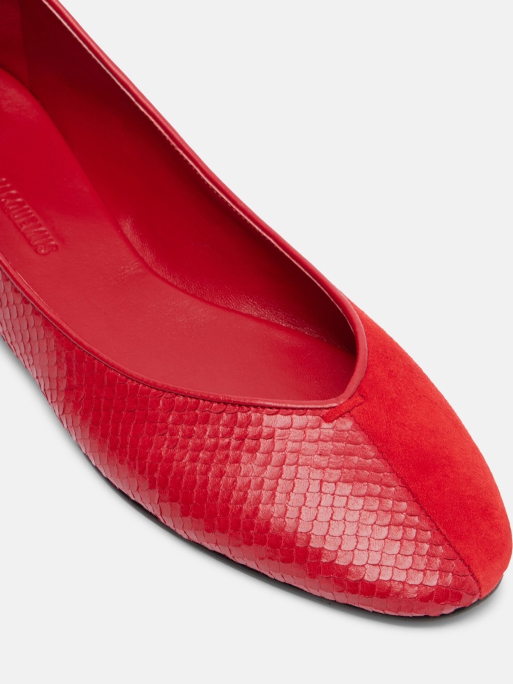 Jacquemus Les Ballerines Mixed Leather Flats Red
